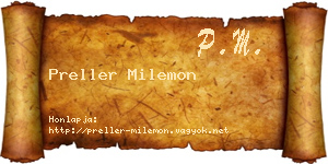 Preller Milemon névjegykártya